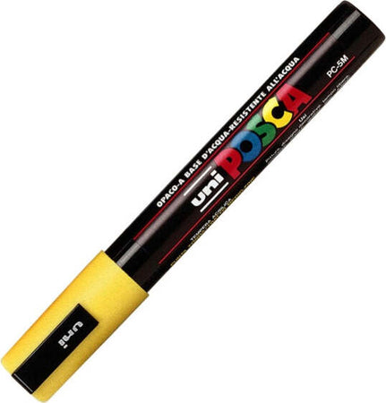 Marcatore a base d'acqua Uni Posca PC5M - punta tonda media da 1 8mm a 2 5mm - giallo - Uni Mitsubishi Cancelleria e prodotti per ufficio/Penne matite scrittura e correzione/Marcatori ed evidenziatori/Pennarelli indelebili e marcatori Eurocartuccia - Pavullo, Commerciovirtuoso.it