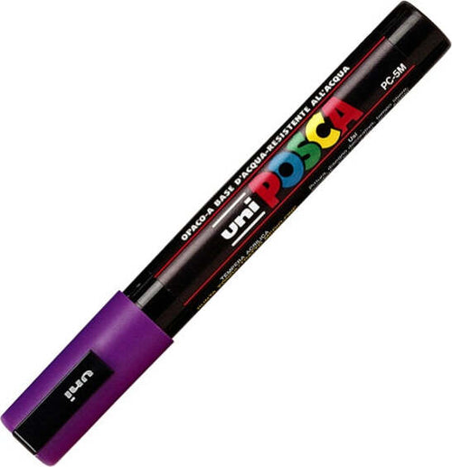 Marcatore a base d'acqua Uni Posca PC5M - punta tonda media da 1 8mm a 2 5mm - viola - Uni Mitsubishi Cancelleria e prodotti per ufficio/Penne matite scrittura e correzione/Marcatori ed evidenziatori/Pennarelli indelebili e marcatori Eurocartuccia - Pavullo, Commerciovirtuoso.it