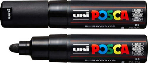 Marcatore a base d'acqua Uni Posca PC7M - punta tonda large 4 5 mm-5 5mm - nero - Uni mitsubishi Cancelleria e prodotti per ufficio/Penne matite scrittura e correzione/Marcatori ed evidenziatori/Pennarelli indelebili e marcatori Eurocartuccia - Pavullo, Commerciovirtuoso.it