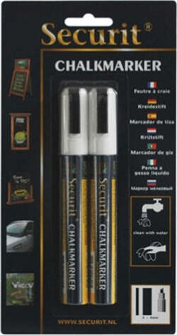 Marcatore a gesso liquido - punta media da 2 00-6 00mm - bianco - Securit - conf. 2 pezzi Cancelleria e prodotti per ufficio/Penne matite scrittura e correzione/Marcatori ed evidenziatori/Pennarelli indelebili e marcatori Eurocartuccia - Pavullo, Commerciovirtuoso.it