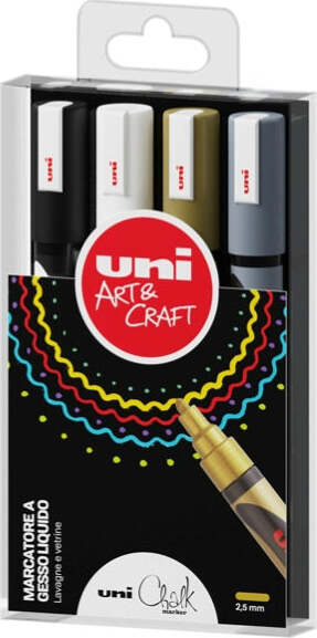 Marcatore a gesso liquido Uni Chalk Marker - punta tonda 1 80 - 2 50 mm - colori assortiti - Uni Mitsubishi - busta 4 pezzi Cancelleria e prodotti per ufficio/Penne matite scrittura e correzione/Marcatori ed evidenziatori/Pennarelli indelebili e marcatori Eurocartuccia - Pavullo, Commerciovirtuoso.it