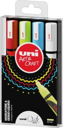 Marcatore a gesso liquido Uni Chalk Marker - punta tonda 1 80 - 2 50 mm - Uni Mitsubishi - busta 4 pezzi Cancelleria e prodotti per ufficio/Penne matite scrittura e correzione/Marcatori ed evidenziatori/Pennarelli indelebili e marcatori Eurocartuccia - Pavullo, Commerciovirtuoso.it