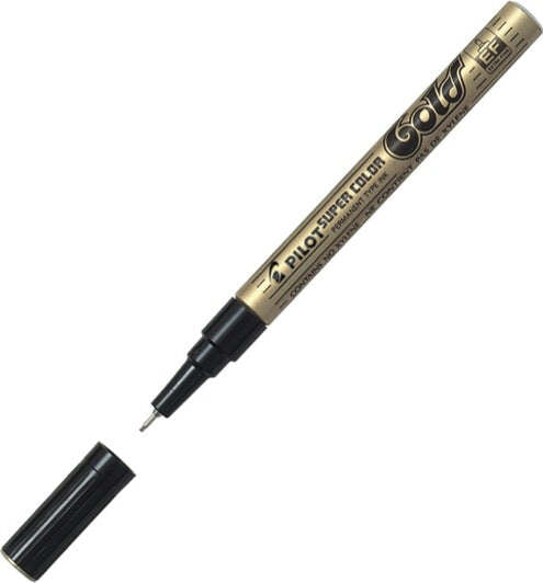 Marcatore a vernice Super Color - punta extra fine 1 mm - gold - Pilot Cancelleria e prodotti per ufficio/Penne matite scrittura e correzione/Marcatori ed evidenziatori/Pennarelli indelebili e marcatori Eurocartuccia - Pavullo, Commerciovirtuoso.it