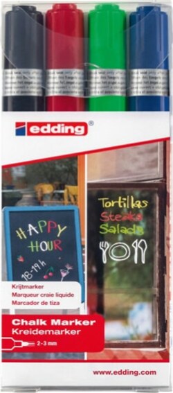 Marcatore Ending 4095 - punta tonda da 2 00 - 3 00 mm - colori assortiti - Edding - astuccio 4 pezzi Cancelleria e prodotti per ufficio/Penne matite scrittura e correzione/Marcatori ed evidenziatori/Pennarelli indelebili e marcatori Eurocartuccia - Pavullo, Commerciovirtuoso.it