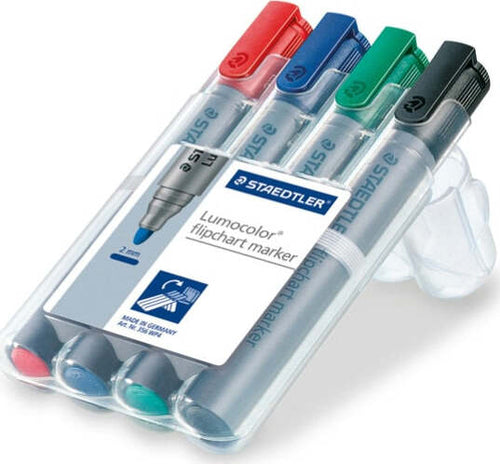 Marcatore Lumocolor Flipchart 356 - punta tonda - tratto 2 0mm - astuccio 4 colori - Staedtler Cancelleria e prodotti per ufficio/Penne matite scrittura e correzione/Marcatori ed evidenziatori/Pennarelli indelebili e marcatori Eurocartuccia - Pavullo, Commerciovirtuoso.it