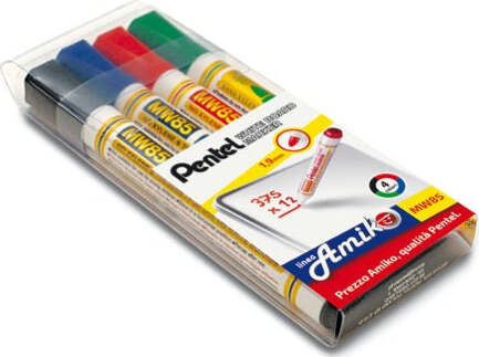Marcatore per lavagne cancellabili MW85 - astuccio 4 colori assortiti - Amiko Pentel Cancelleria e prodotti per ufficio/Penne matite scrittura e correzione/Marcatori ed evidenziatori/Marcatori cancellabili a secco e liquidi Eurocartuccia - Pavullo, Commerciovirtuoso.it