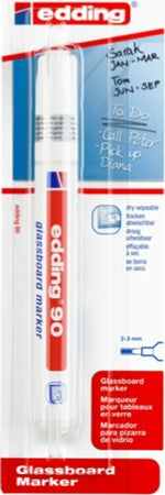Marcatore per Vetro E90 EDDING - punta tonda da 2 00-3 00mm - bianco - edding Cancelleria e prodotti per ufficio/Penne matite scrittura e correzione/Marcatori ed evidenziatori/Pennarelli indelebili e marcatori Eurocartuccia - Pavullo, Commerciovirtuoso.it