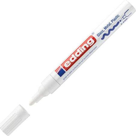 Marcatore permanente a vernice 750 - punta 2 - 4 mm - bianco - Edding Cancelleria e prodotti per ufficio/Penne matite scrittura e correzione/Marcatori ed evidenziatori/Pennarelli indelebili e marcatori Eurocartuccia - Pavullo, Commerciovirtuoso.it