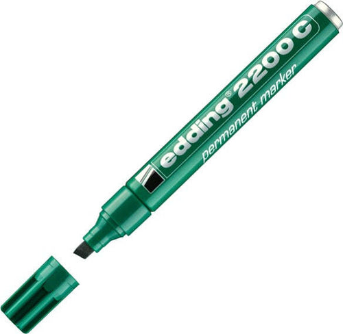Marcatore permanente Edding 2200c - punta a scalpello - 1 5 - 5 mm - verde - Edding [multipack] 10 pezzi Cancelleria e prodotti per ufficio/Penne matite scrittura e correzione/Marcatori ed evidenziatori/Pennarelli indelebili e marcatori Eurocartuccia - Pavullo, Commerciovirtuoso.it