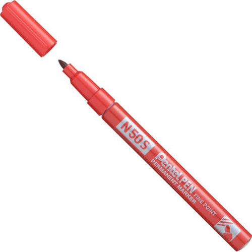 Marcatore permanente N50S - punta tonda - rosso - Pentel Cancelleria e prodotti per ufficio/Penne matite scrittura e correzione/Marcatori ed evidenziatori/Pennarelli indelebili e marcatori Eurocartuccia - Pavullo, Commerciovirtuoso.it