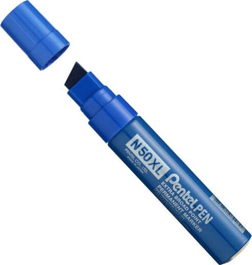 Marcatore permanente N50XL - punta scalpello - blu - Pentel Cancelleria e prodotti per ufficio/Penne matite scrittura e correzione/Marcatori ed evidenziatori/Pennarelli indelebili e marcatori Eurocartuccia - Pavullo, Commerciovirtuoso.it