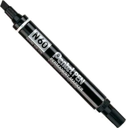 Marcatore permanente N60 - punta scalpello - nero - Pentel Cancelleria e prodotti per ufficio/Penne matite scrittura e correzione/Marcatori ed evidenziatori/Pennarelli indelebili e marcatori Eurocartuccia - Pavullo, Commerciovirtuoso.it