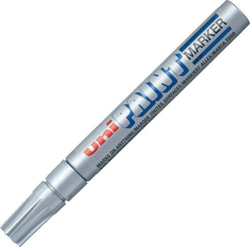 Marcatore Uni Paint PX20 - punta 2 8mm - argento - Uni Mitsubishi Cancelleria e prodotti per ufficio/Penne matite scrittura e correzione/Marcatori ed evidenziatori/Pennarelli indelebili e marcatori Eurocartuccia - Pavullo, Commerciovirtuoso.it