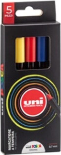 Marcatore Uni Posca PC1M - punta extra fine 0.7 mm - colori assortiti metal - Uni Mitsubishi - conf. 5 pezzi Cancelleria e prodotti per ufficio/Penne matite scrittura e correzione/Marcatori ed evidenziatori/Pennarelli indelebili e marcatori Eurocartuccia - Pavullo, Commerciovirtuoso.it
