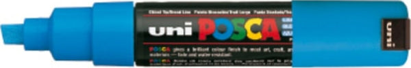 Marcatore Uni Posca PC8K - punta a scalpello 8mm - azzurro - Uni Mitsubishi Cancelleria e prodotti per ufficio/Penne matite scrittura e correzione/Marcatori ed evidenziatori/Pennarelli indelebili e marcatori Eurocartuccia - Pavullo, Commerciovirtuoso.it