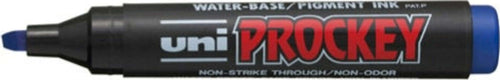 Marcatore Uni Prockey M126 - punta a scalpello da 1 00-5 70mm - blu - Uni Mitsubishi Cancelleria e prodotti per ufficio/Penne matite scrittura e correzione/Marcatori ed evidenziatori/Pennarelli indelebili e marcatori Eurocartuccia - Pavullo, Commerciovirtuoso.it