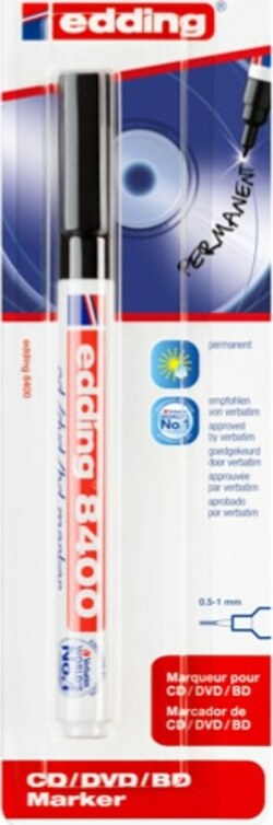 Marcatori per CD-DVD 8400-8500 RW - punta 1 mm - nero permanente - Edding [multipack] 10 pezzi Cancelleria e prodotti per ufficio/Penne matite scrittura e correzione/Marcatori ed evidenziatori/Pennarelli indelebili e marcatori Eurocartuccia - Pavullo, Commerciovirtuoso.it