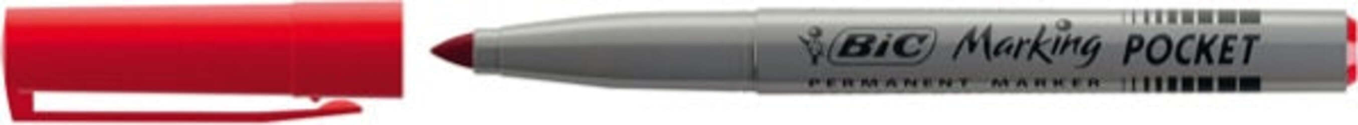 Marcatori permanente Marking a base d'alcool - punta pocket tonda 1 10mm - rosso - Bic - conf. 12 pezzi Cancelleria e prodotti per ufficio/Penne matite scrittura e correzione/Marcatori ed evidenziatori/Pennarelli indelebili e marcatori Eurocartuccia - Pavullo, Commerciovirtuoso.it