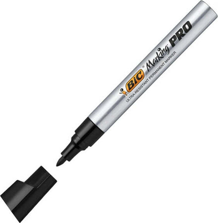 Marcatori permanenti Marking Pro - punta tonda - nero - Bic - scatola 12 pezzi Cancelleria e prodotti per ufficio/Penne matite scrittura e correzione/Marcatori ed evidenziatori/Pennarelli indelebili e marcatori Eurocartuccia - Pavullo, Commerciovirtuoso.it