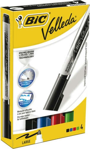 Marcatori Whiteboard Marker Velleda liquid Ink - punta tonda 2 3mm - astuccio 4 colori - Bic Cancelleria e prodotti per ufficio/Penne matite scrittura e correzione/Marcatori ed evidenziatori/Marcatori cancellabili a secco e liquidi Eurocartuccia - Pavullo, Commerciovirtuoso.it