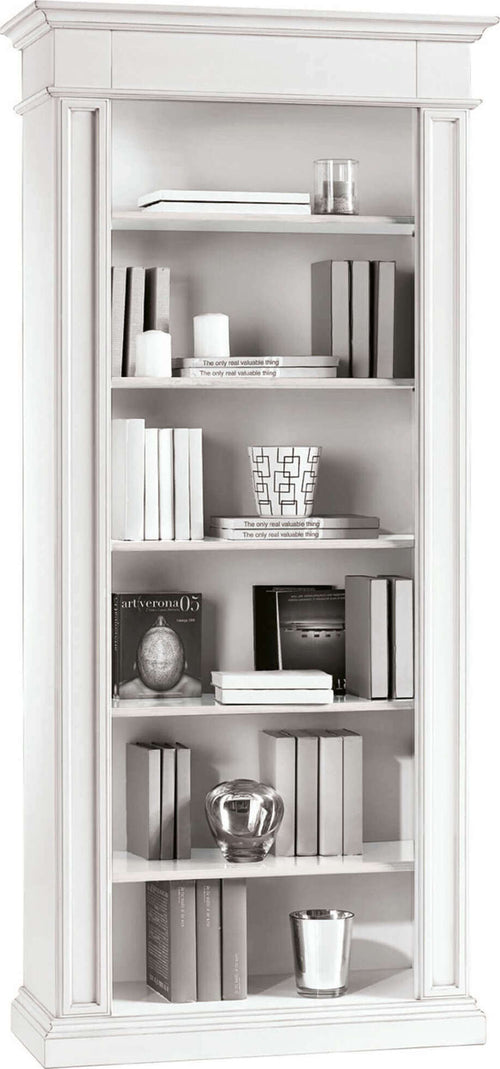 MARGARET---libreria-in-legno-massello-93x40x205-Bianco-Milani-Home