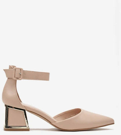 Marika - Dècolletè con tacco quadrato cromo fashion donna