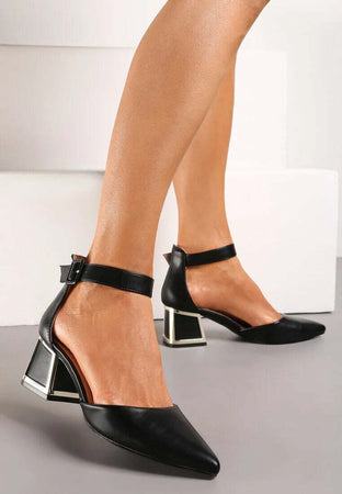 Marika - Dècolletè con tacco quadrato cromo fashion donna