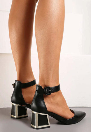 Marika - Dècolletè con tacco quadrato cromo fashion donna