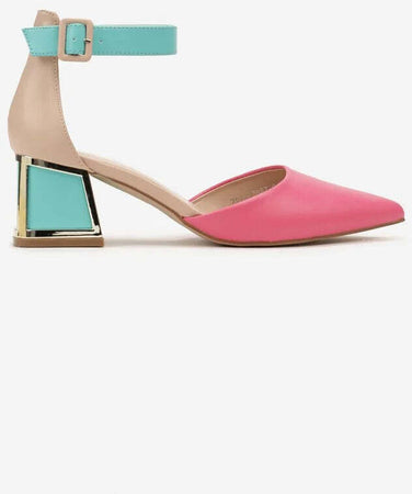 Marika - Dècolletè con tacco quadrato cromo fashion donna