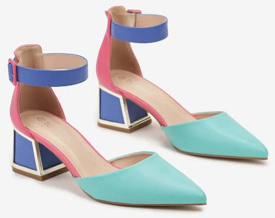 Marika - Dècolletè con tacco quadrato cromo fashion donna