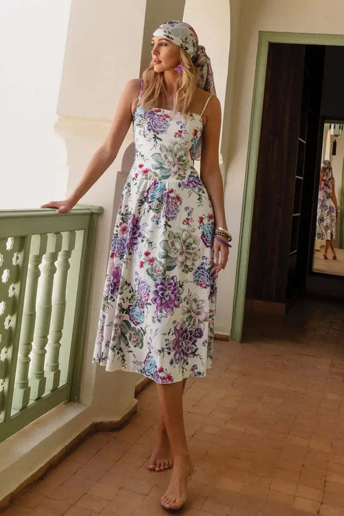 MARINA-ABAGNALE-|-Abito-fascia-fantasia-fiori