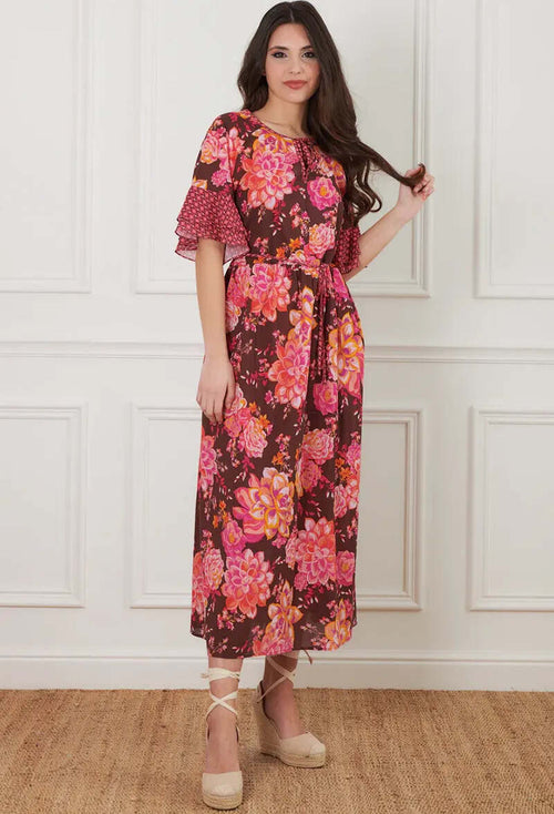 MARINA-ABAGNALE-|-Abito-lungo-fantasia-fiori