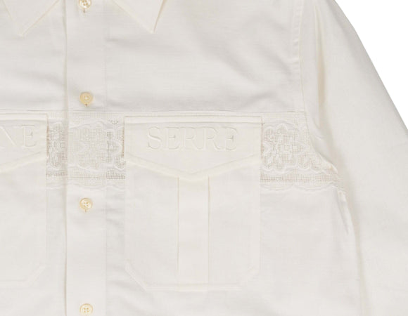 MARINE-SERRE-Regenerated-Household-Linen-Twin-Pocket-camicia-in-biano-sporco-da-uomo