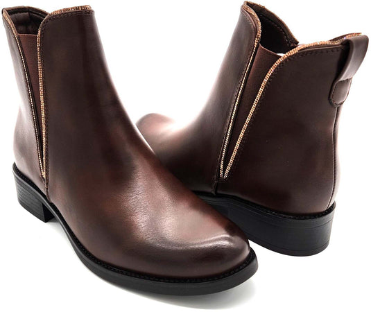 Marissa - Stivaletti in ecopelle donna tacco basso