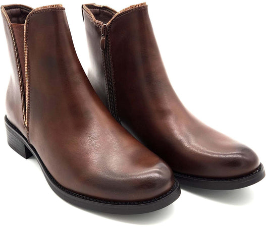 Marissa - Stivaletti in ecopelle donna tacco basso