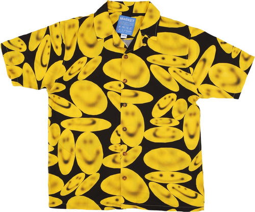 MARKET-Camicia-Manica-Corta-Uomo-Smiley-Afterhours-Button-Up-Shirt-Washed-Black-da-uomo