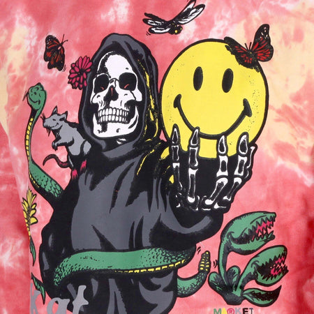 MARKET-Felpa-Cappuccio-Uomo-Look-At-the-Bright-Side-Hoodie-X-Smiley-Pink-Tie-Dye-da-uomo