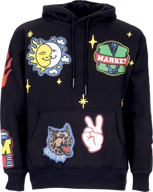 MARKET-Felpa-Cappuccio-Uomo-Start-Within-Stars-Hoodie-X-Smiley-Black-da-uomo