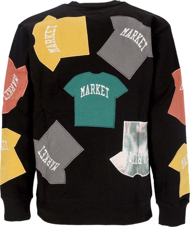 MARKET-Felpa-Girocollo-Uomo-Patch-Crewneck-Black-da-uomo