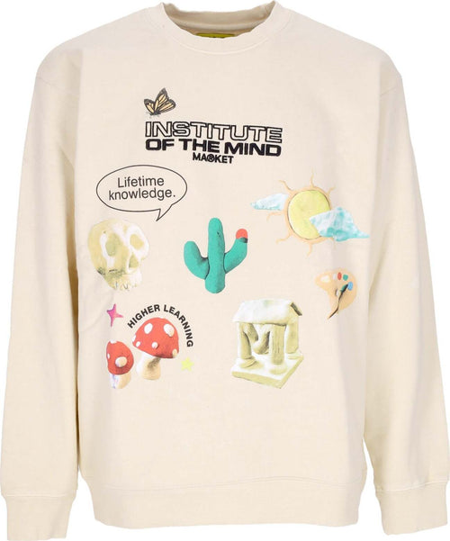MARKET-Felpa-Leggera-Girocollo-Uomo-Institute-Of-the-Mind-Crewneck-Cream-da-uomo
