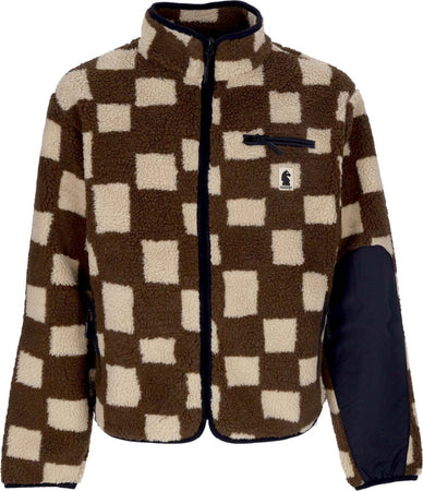 MARKET-Orsetto-Uomo-Chess-Club-Jacquard-Sherpa-Jacket-Brown-da-uomo