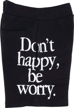 MARKET-Pantalone-Corto-Tuta-Felpato-Uomo-Don't-Happy-Be-Worry-Sweatshorts-X-Smiley-Black-da-uomo
