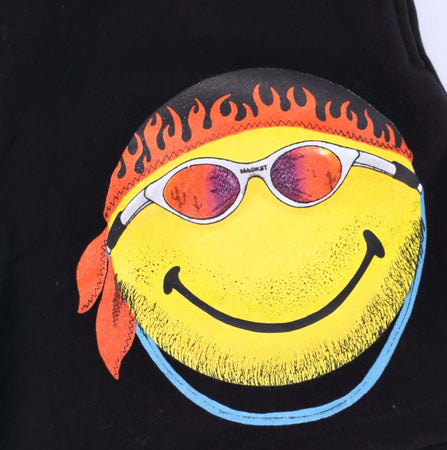 MARKET-Pantalone-Corto-Tuta-Felpato-Uomo-Don't-Happy-Be-Worry-Sweatshorts-X-Smiley-Black-da-uomo