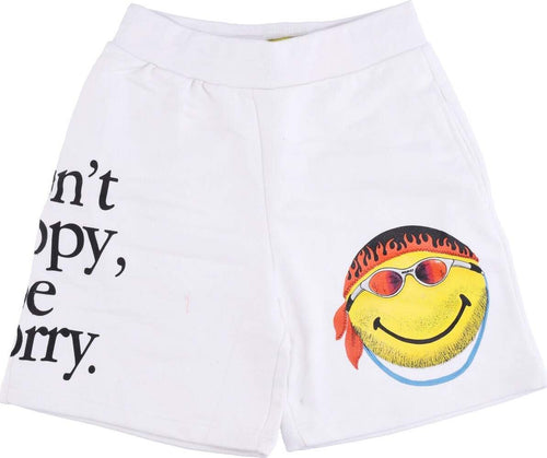 MARKET-Pantalone-Corto-Tuta-Felpato-Uomo-Don't-Happy-Be-Worry-Sweatshorts-X-Smiley-White-da-uomo