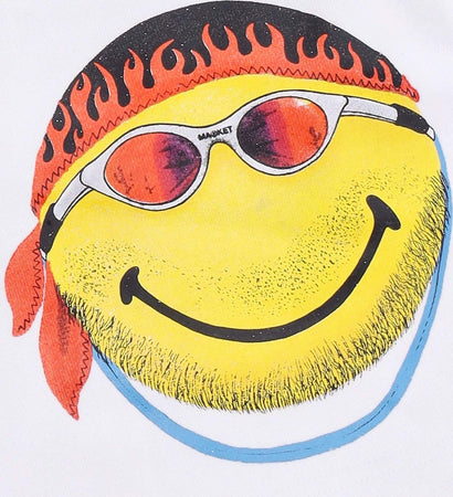 MARKET-Pantalone-Corto-Tuta-Felpato-Uomo-Don't-Happy-Be-Worry-Sweatshorts-X-Smiley-White-da-uomo