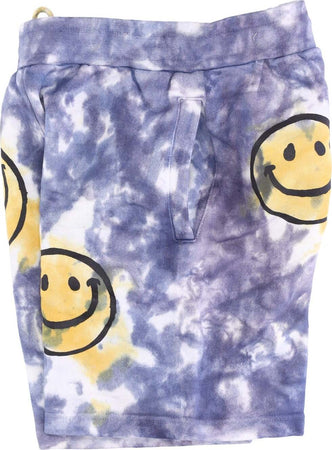 MARKET-Pantalone-Corto-Tuta-Felpato-Uomo-Sun-Dye-Sweatshorts-X-Smiley-Yellow/blue-Tie-Dye-da-uomo