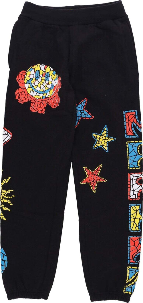 MARKET-Pantalone-Tuta-Felpato-Uomo-Mosaic-Sweatpants-X-Smiley-Black-da-uomo