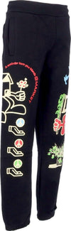 MARKET-Pantalone-Tuta-Felpato-Uomo-Peace-and-Power-Sweatpants-Black-da-uomo