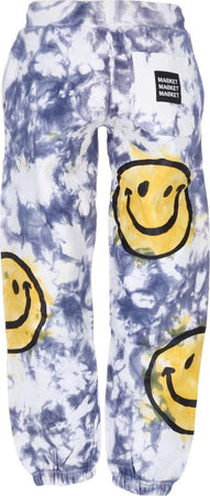 MARKET-Pantalone-Tuta-Felpato-Uomo-Sun-Dye-Sweatpants-X-Smiley-Yellow/blue-Tie-Dye-da-uomo