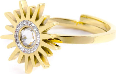 Marlù---ANELLO-CON-SOLE-15MM-CRISTALLI-BIANCHI-REGOLABILE-PVD-ORO